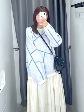 「Aラインスカート」｜「アイテム（トップス）」を使った、Risakoさん（レディース・164cm）の秋コーディネート