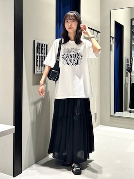 「PAGEBOY（ページボーイ）のアイテム」を使った、Risakoさん（レディース・164cm）の夏コーディネート