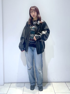 「EDWIN」｜「アイテム（ブーツ）」を使った、Risakoさん（レディース・164cm）の秋コーディネート