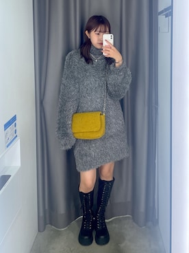 「フェザー」｜「アイテム（ワンピース/ドレス）」を使った、Risakoさん（レディース・164cm）の秋コーディネート