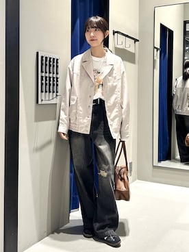「アイテム（ブルゾン）」を使った、Risakoさん（レディース・164cm）の秋コーディネート