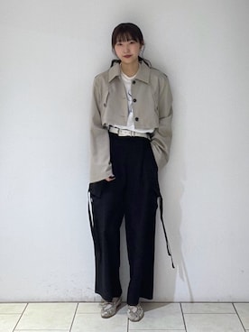 「綺麗めコーデ」｜「アイテム（トレンチコート）」を使った、Risakoさん（レディース・164cm）の冬コーディネート