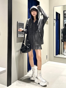 「アイテム（パーカー）」を使った、Risakoさん（レディース・164cm・20代）の夏コーディネート