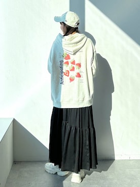 「アイテム（パーカー）」を使った、Risakoさん（レディース・164cm・20代）の夏コーディネート