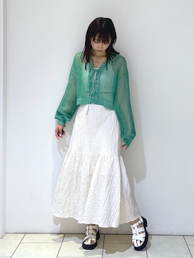 「PBLIM（ページボーイリム）のアイテム（アクセサリー）」を使った、Risakoさん（レディース・164cm）の春コーディネート