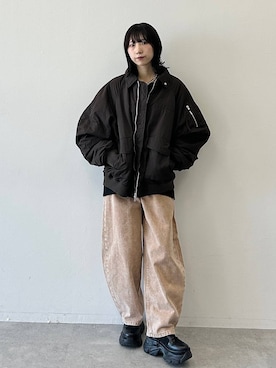 「アイテム（ブルゾン）」を使った、Risakoさん（レディース・165cm・20代）の秋コーディネート