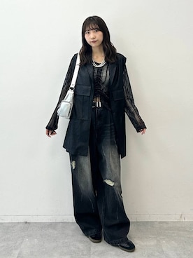「Anui（アニュイ）のアイテム」を使った、Risakoさん（レディース・164cm）の夏コーディネート