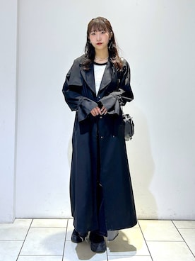 「PAGEBOY（ページボーイ）のアイテム（トレンチコート）」を使った、Risakoさん（レディース・164cm）の冬コーディネート
