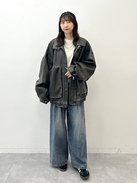 「アイテム（スウェット）」を使った、Risakoさん（レディース・164cm）の夏コーディネート