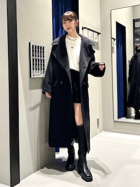 「アイテム（チェスターコート）」を使った、Risakoさん（レディース・164cm・20代）の秋コーディネート