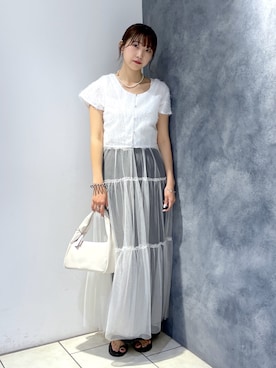 「フェザー」｜「アイテム（ワンピース）」を使った、Risakoさん（レディース・164cm）の夏コーディネート