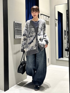 「PBLIM（ページボーイリム）の《UNISEX》スラブブリーチデニム（デニムパンツ）」を使った、Risakoさん（レディース・164cm）の秋コーディネート