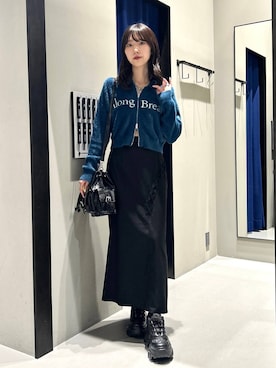 「PAGEBOY（ページボーイ）のレースアップアソートナロースカート（スカート）」を使った、Risakoさん（レディース・164cm）の秋コーディネート