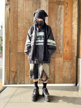 「EXAMPLE（エグザンプル）のアイテム（ジャケット/アウター）」を使った、NOAさん（レディース・150cm）の秋コーディネート