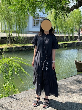 「SKECHERS（スケッチャーズ）のアイテム（サンダル）」を使った、りこさん（レディース・154cm）の夏コーディネート