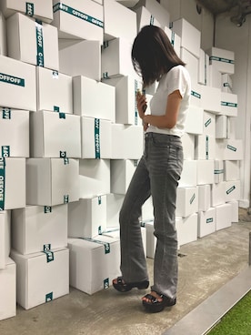 「SONA（ソナ）のアイテム（デニムパンツ）」を使った、　Riyunさん（レディース・162cm）の夏コーディネート