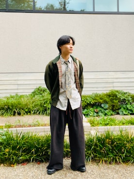 「SHINYAKOZUKA（シンヤコヅカ）のアイテム（スウェットパンツ）」を使った、Renさん（メンズ・172cm）の秋コーディネート