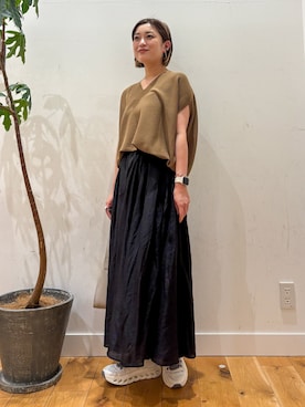 「アイテム（ハンドバッグ）」を使った、すぎやまめぐみさん（レディース・163cm）の夏コーディネート
