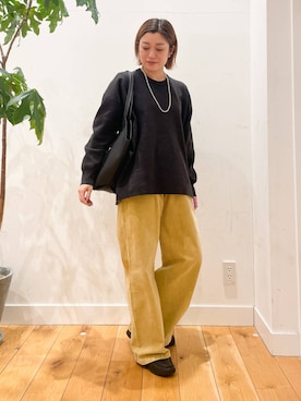 「RODE SKO（ロデスコ）のアイテム（トートバッグ）」を使った、すぎやまめぐみさん（レディース・163cm）の冬コーディネート