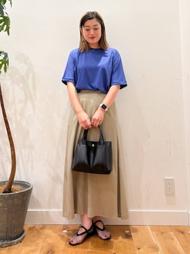 「骨格ナチュラル」｜すぎやまめぐみさん（レディース・163cm）の夏コーディネート