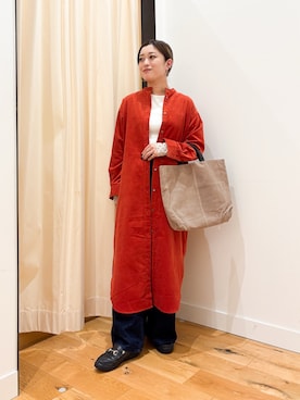 「アイテム（ワンピース）」を使った、すぎやまめぐみさん（レディース・163cm）の秋コーディネート