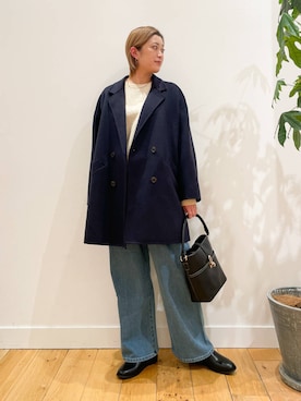 「URBAN RESEARCH DOORS（アーバンリサーチドアーズ）のウールリバーテーラードコート（その他アウター）」を使った、すぎやまめぐみさん（レディース・163cm）の秋コーディネート