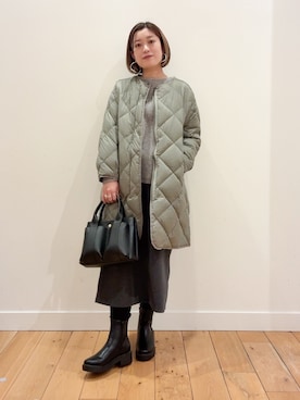 「URBAN RESEARCH DOORS WOMENS」｜「アイテム（ブーツ）」を使った、すぎやまめぐみさん（レディース・163cm）の冬コーディネート