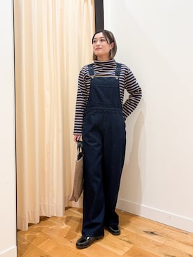 「アイテム（サロペット/オーバーオール）」を使った、すぎやまめぐみさん（レディース・163cm）の秋コーディネート
