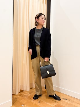 「アイテム（ノーカラージャケット）」を使った、すぎやまめぐみさん（レディース・163cm）の秋コーディネート