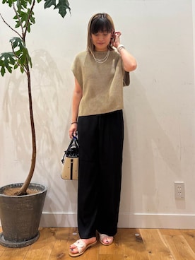 「URBAN RESEARCH DOORS（アーバンリサーチドアーズ）の『UVカット/接触冷感/吸水速乾』ドライタッチリラックスパンツ（その他パンツ）」を使った、すぎやまめぐみさん（レディース・163cm）の夏コーディネート