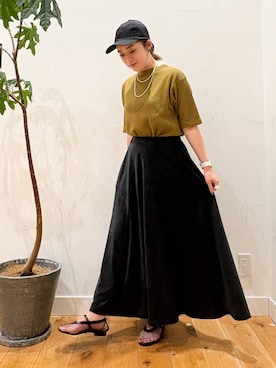 「帰省コーデ」｜「アイテム（アクセサリー）」を使った、すぎやまめぐみさん（レディース・163cm）の夏コーディネート
