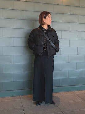 「アイテム（ベルト）」を使った、すぎやまめぐみさん（レディース・163cm）の秋コーディネート