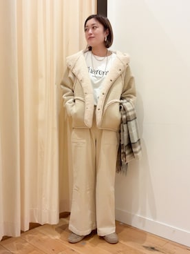 「アイテム（スリッポン）」を使った、すぎやまめぐみさん（レディース・163cm）の冬コーディネート