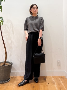 「アイテム（ポロシャツ）」を使った、すぎやまめぐみさん（レディース・163cm）の夏コーディネート