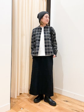 「アイテム（帽子）」を使った、すぎやまめぐみさん（レディース・163cm）の秋コーディネート