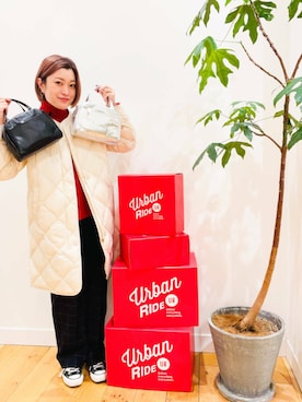 「アイテム（ダウンジャケット/コート）」を使った、すぎやまめぐみさん（レディース・163cm）の冬コーディネート