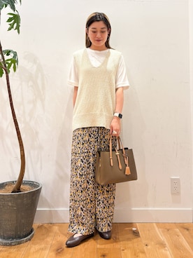 「柄物」｜すぎやまめぐみさん（レディース・163cm）の夏コーディネート