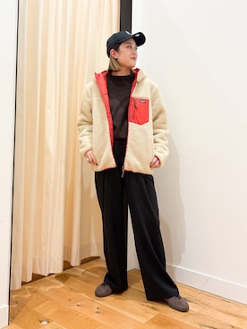 「アイテム（キャップ）」を使った、すぎやまめぐみさん（レディース・163cm）の秋コーディネート