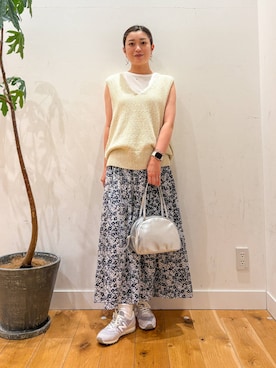 「骨格ナチュラル」｜すぎやまめぐみさん（レディース・163cm）の夏コーディネート