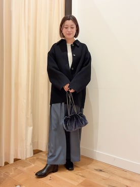 「ニット/セーター」｜「アイテム（アクセサリー）」を使った、すぎやまめぐみさん（レディース・163cm）の冬コーディネート