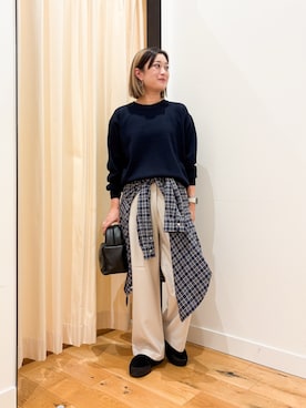 「アイテム（ブーツ）」を使った、すぎやまめぐみさん（レディース・163cm）の秋コーディネート