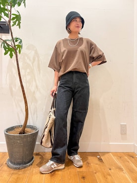 「骨格ナチュラル」｜すぎやまめぐみさん（レディース・163cm）の夏コーディネート