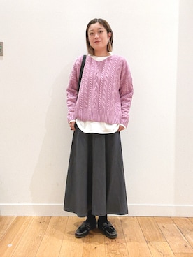 「アイテム（レッグウェア）」を使った、すぎやまめぐみさん（レディース・163cm）の秋コーディネート