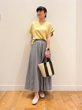 「SonnyLabel」｜「アイテム（スカート）」を使った、すぎやまめぐみさん（レディース・163cm）の夏コーディネート