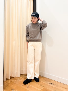 「アイテム（キャップ）」を使った、すぎやまめぐみさん（レディース・163cm）の秋コーディネート