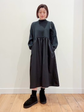 「アイテム（レッグウェア）」を使った、すぎやまめぐみさん（レディース・163cm）の秋コーディネート