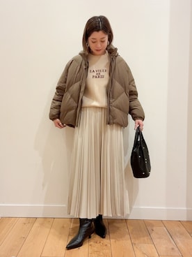 「アイテム（バッグ）」を使った、すぎやまめぐみさん（レディース・163cm）の冬コーディネート