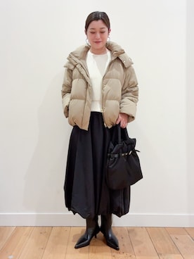 「アイテム（ダウンジャケット/コート）」を使った、すぎやまめぐみさん（レディース・163cm）の秋コーディネート