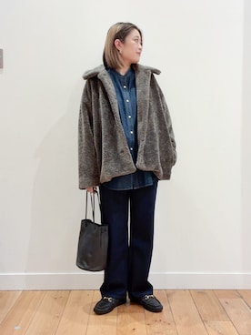 「アイテム（その他アウター）」を使った、すぎやまめぐみさん（レディース・163cm）の秋コーディネート