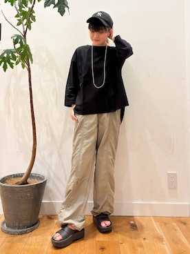 「FORK&SPOON」｜「アイテム（帽子）」を使った、すぎやまめぐみさん（レディース・163cm）の夏コーディネート